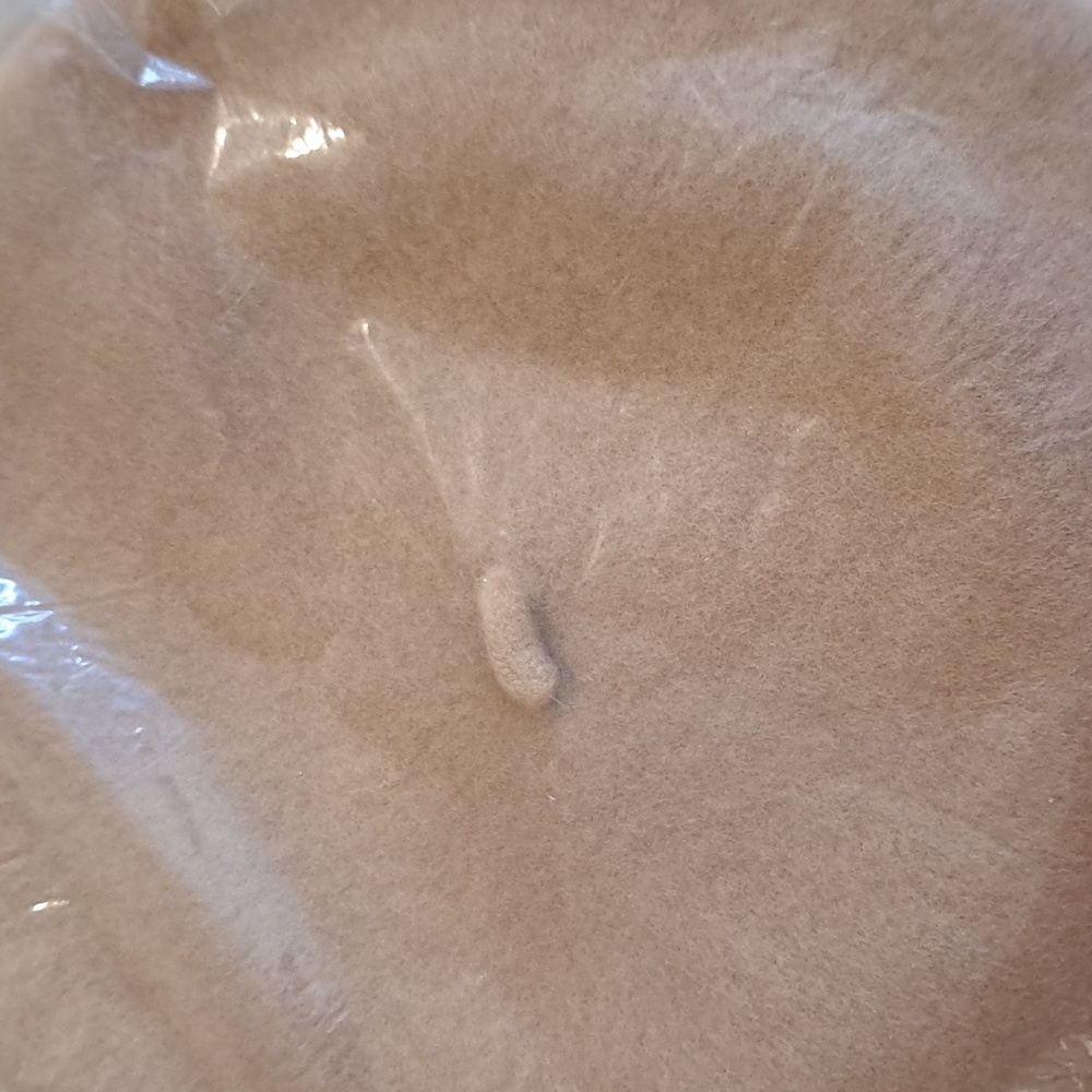 Camel Wool Beret with Satin Lining